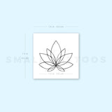 Fine Line Lotus Flower Temporary Tattoo (Set of 3)