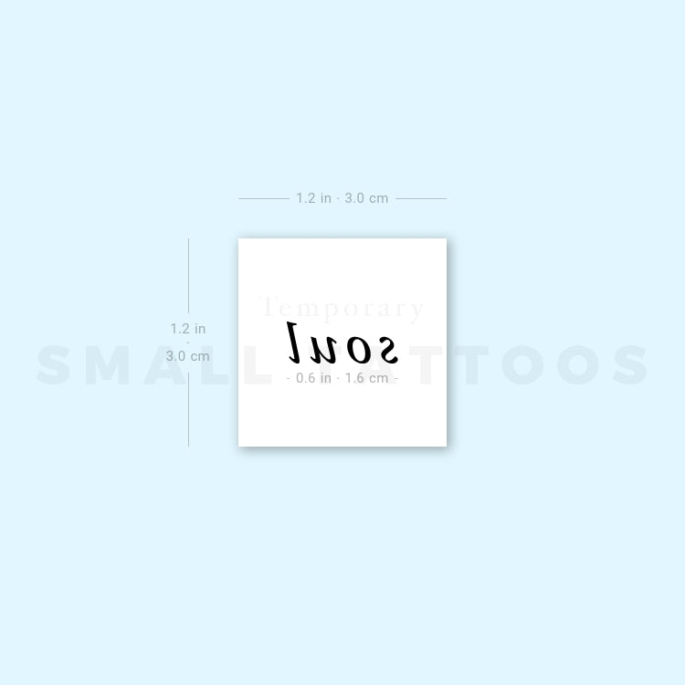 Serif Font 'Soul' Temporary Tattoo