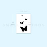 Four Black Butterflies Temporary Tattoo (Set of 3)