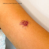 Purple Rose Head Temporary Tattoo by Mini Lau (Set of 3)
