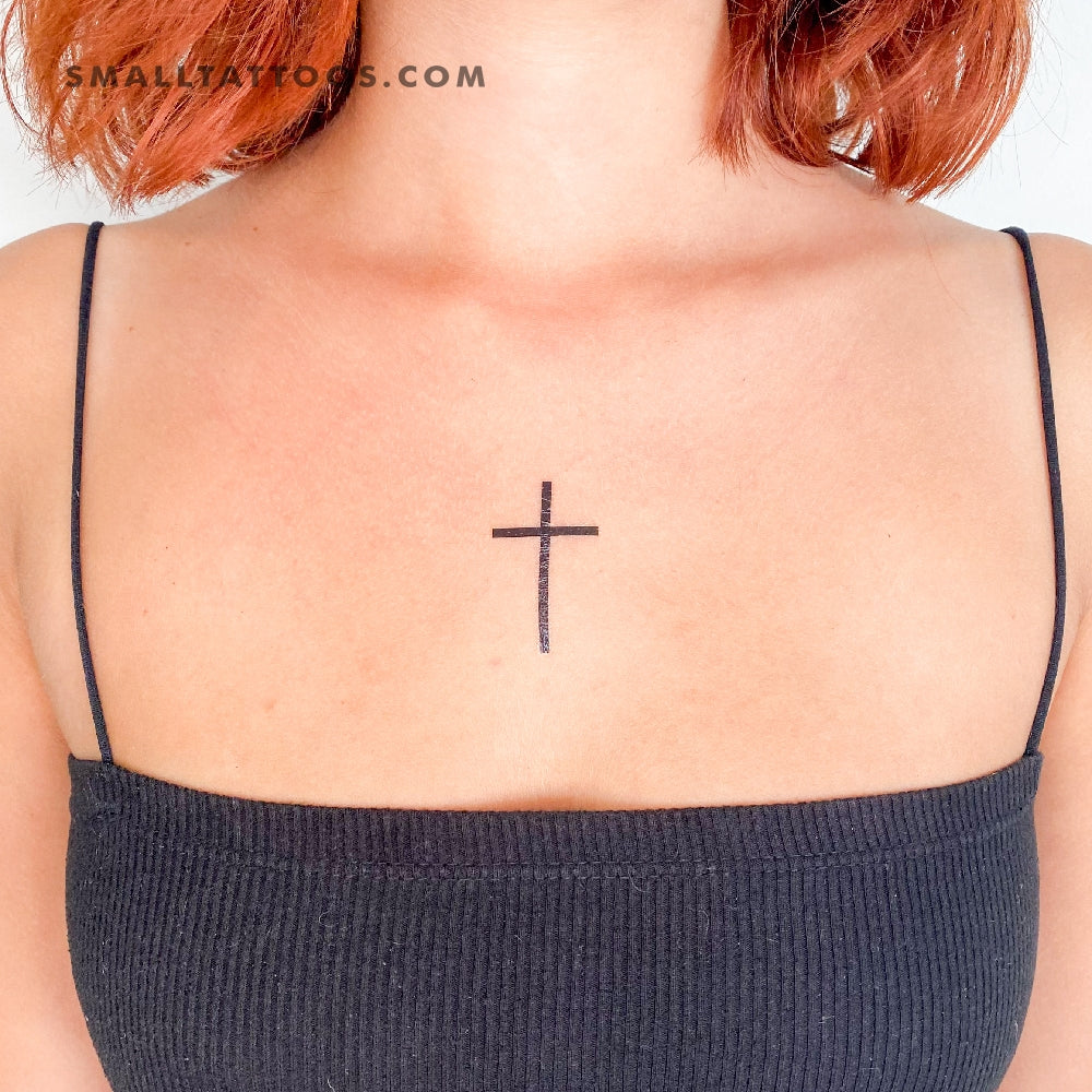 Tatuaje temporal de cruz (juego de 3)