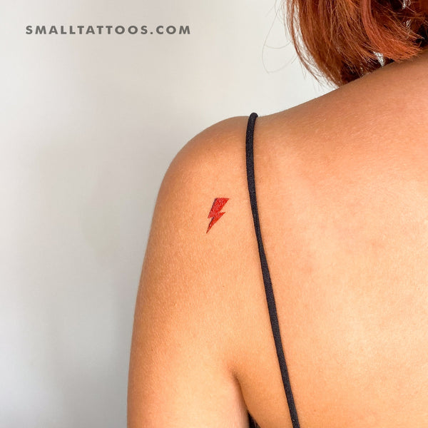 Small Red and Blue Bowie Bolt Temporary Tattoo (Set of 3)