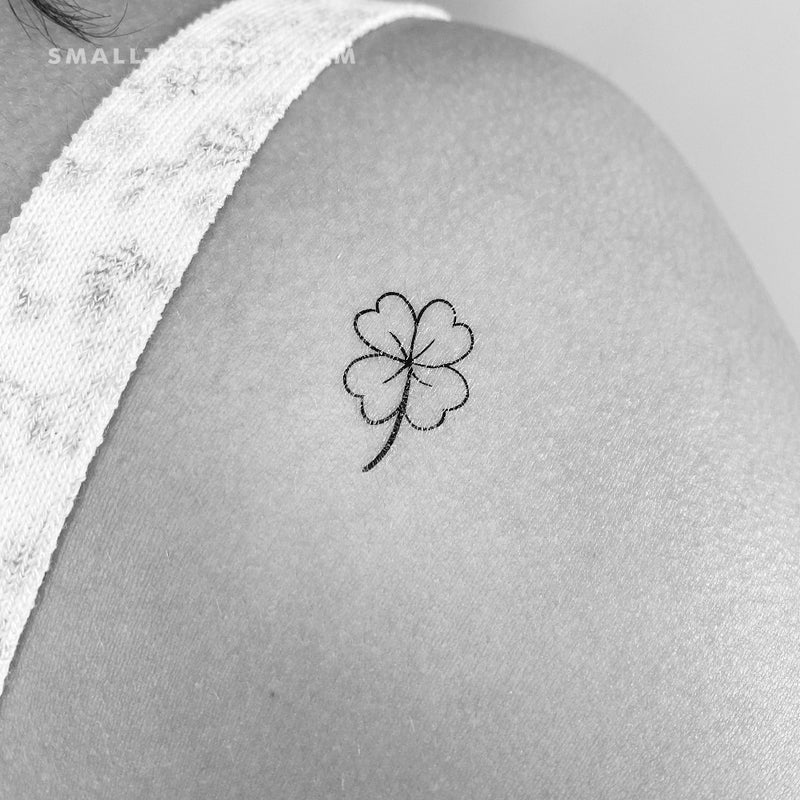 Fine Line Four Leaf Clover Temporary Tattoo (Set of 3)