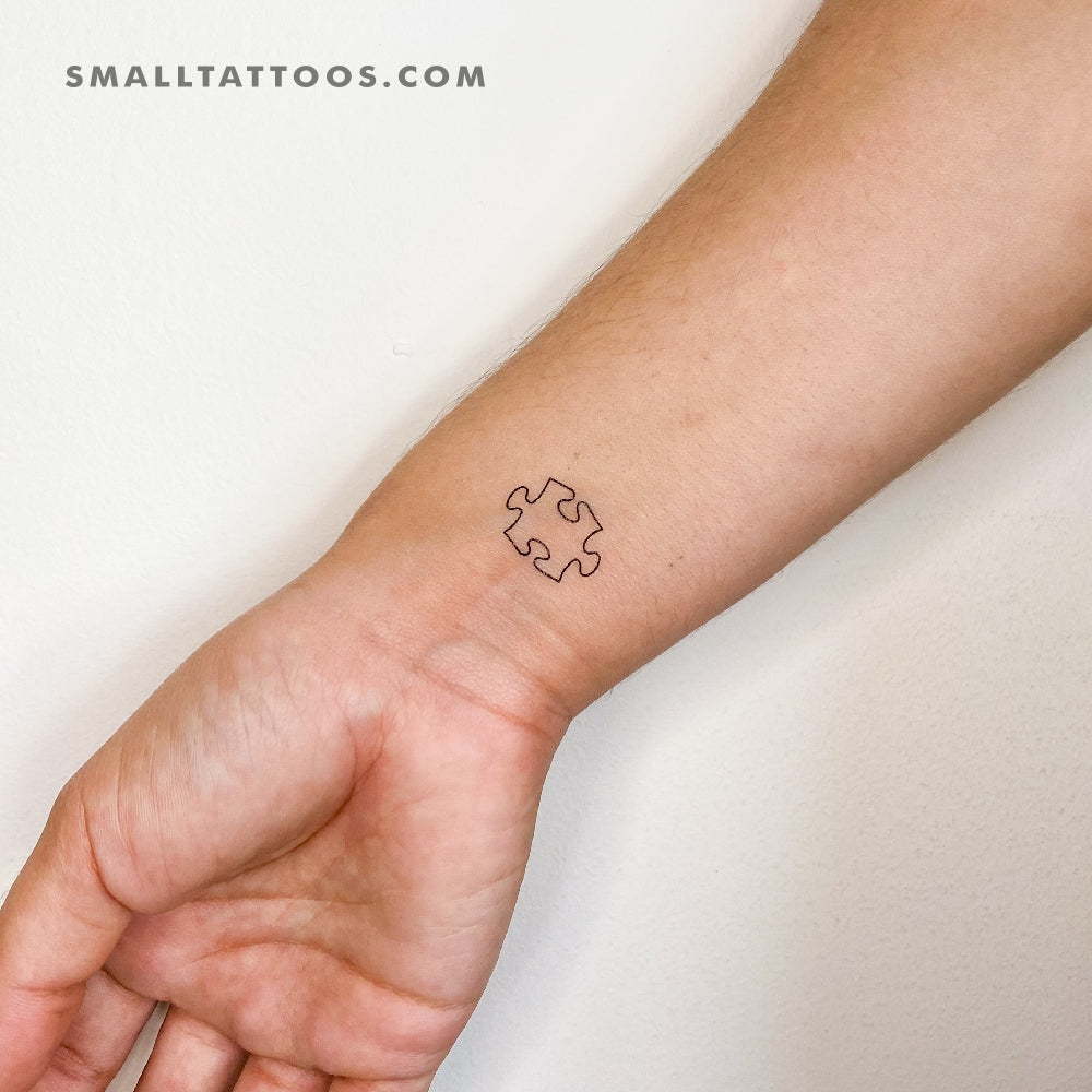 Tatuaje temporal de pieza de rompecabezas pequeña (juego de 3)