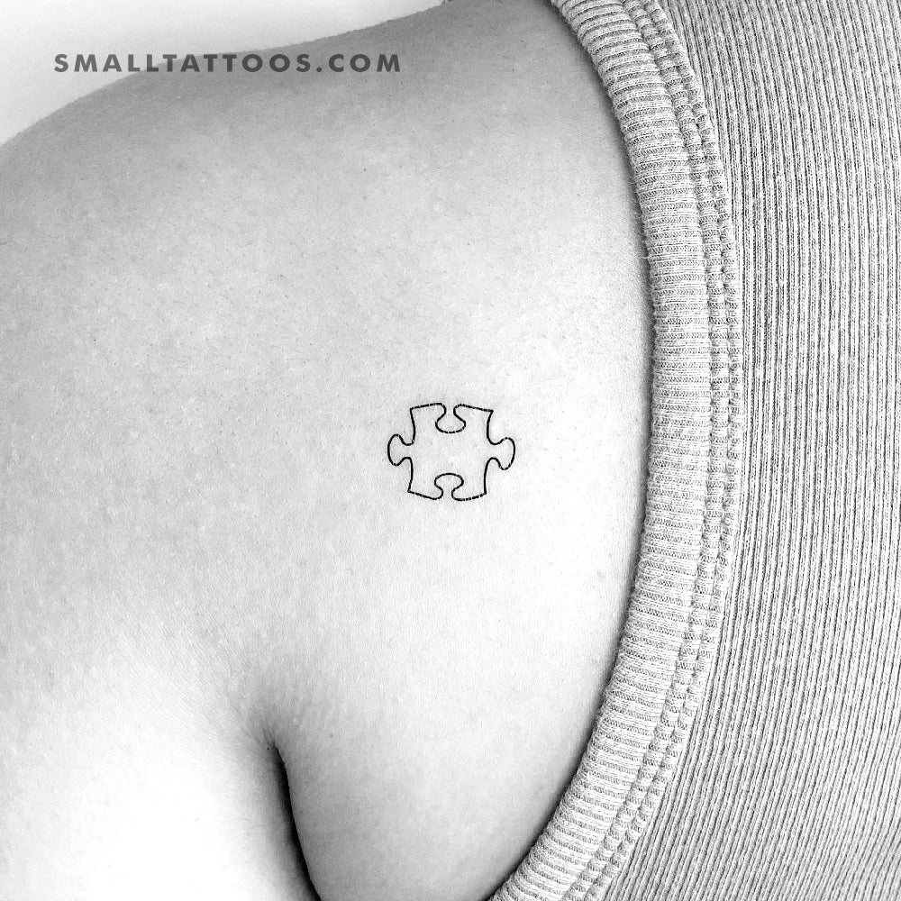 Tatuaje temporal de pieza de rompecabezas pequeña (juego de 3)