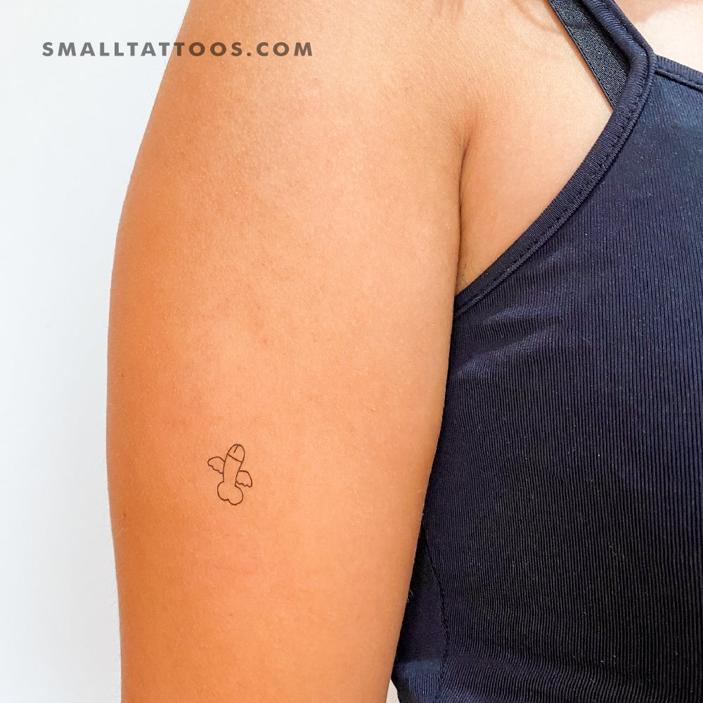 Flying Penis Temporary Tattoo - Set of 3
