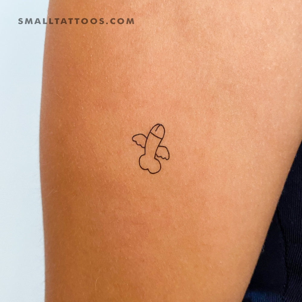Flying Penis Temporary Tattoo - Set of 3