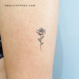 Fine Line Rose Temporary Tattoo (Set of 3)
