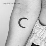 Black Crescent Temporary Tattoo - Set of 3