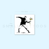 Small Banksy's Flower Thrower Temporary Tattoo (Set of 3)