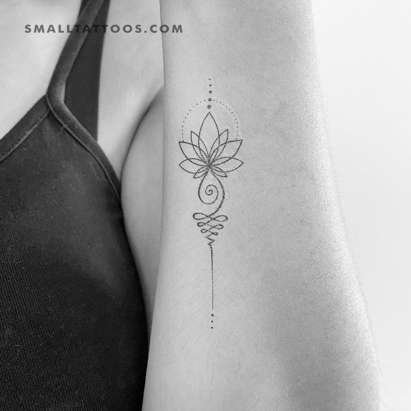 Unalome Lotus Temporary Tattoo (Set of 3) – Small Tattoos