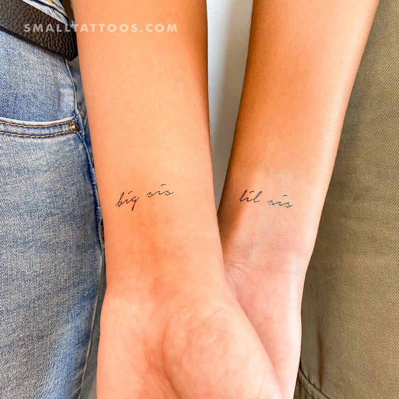 Matching Big Sis and Lil Sis Temporary Tattoo (Set of 3+3)
