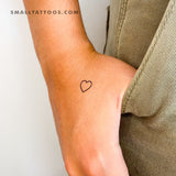Tiny Heart Outline Temporary Tattoo (Set of 3)