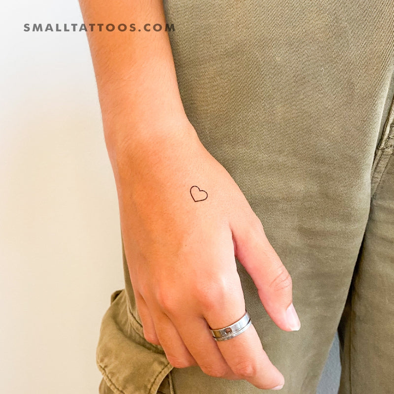Small anatomical heart outline temporary tattoo, get it
