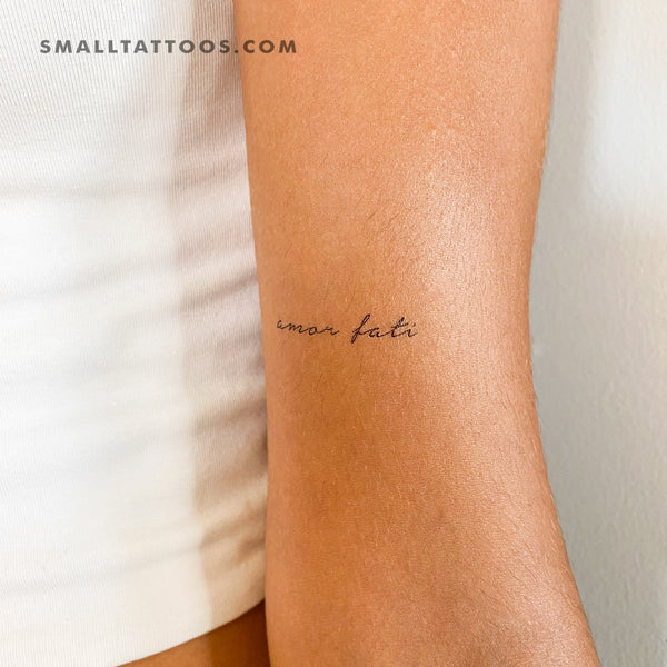 Handwritten Font Amor Fati Temporary Tattoo (Set of 3) – Small Tattoos