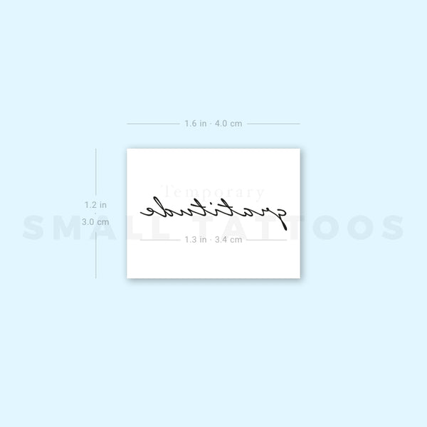 'Gratitude' Temporary Tattoo (Set of 3)