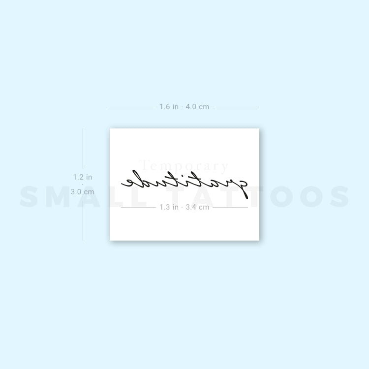 'Gratitude' Temporary Tattoo (Set of 3)