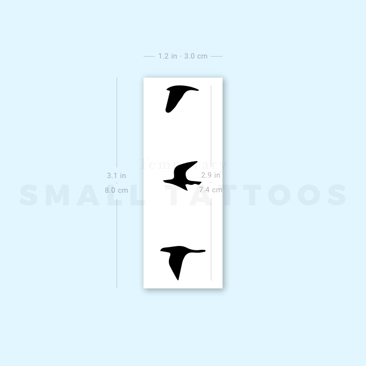Flying Birds Temporary Tattoo (Set of 3)