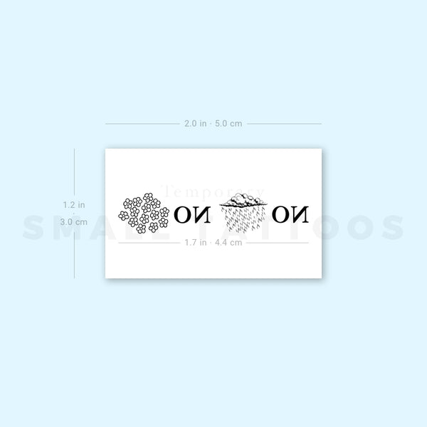 No Rain, No Flowers (Icons) Temporary Tattoo (Set of 3)