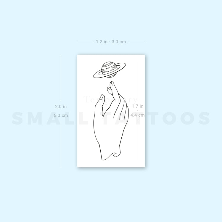 Saturn by Jakenowicz Temporary Tattoo - Set of 3