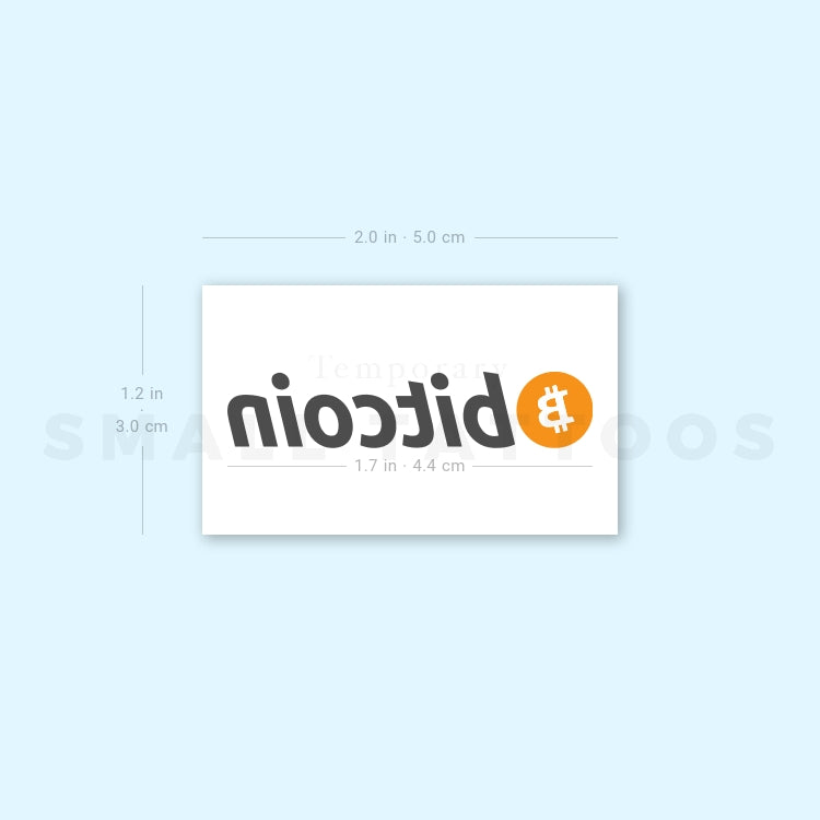 Bitcoin Wordmark Temporary Tattoo (Set of 3)
