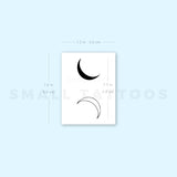 Crescent Moon Couple Temporary Tattoo (Set of 3)