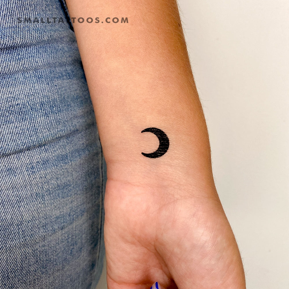 Black Crescent Moon Temporary Tattoo (Set of 3)