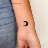 Black Crescent Moon Temporary Tattoo (Set of 3)