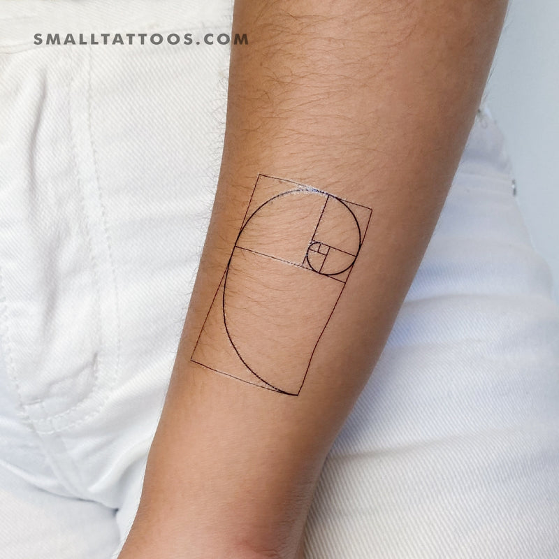 Golden Spiral Temporary Tattoo (Set of 3) – Small Tattoos