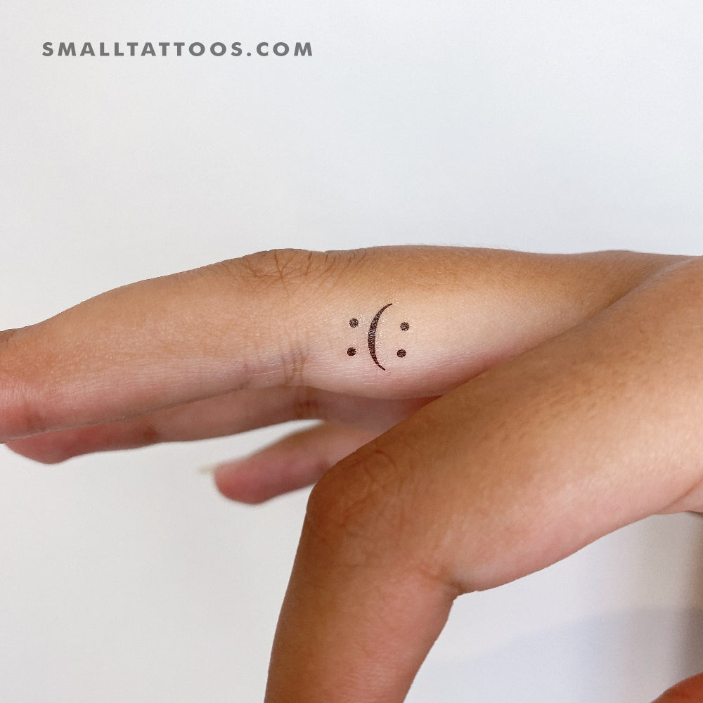 Happy and Sad Smiley Temporary Tattoo (Set of 3) – Small Tattoos