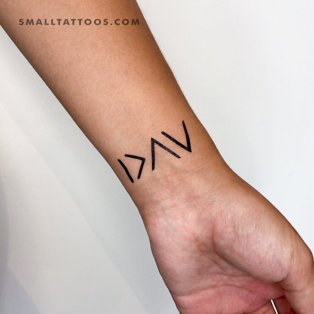 I Am Greater Than My Highs And Lows Tattoo Meaning I Am Greater Than My Highs and Lows Symbol Temporary Tattoo (Set of 3