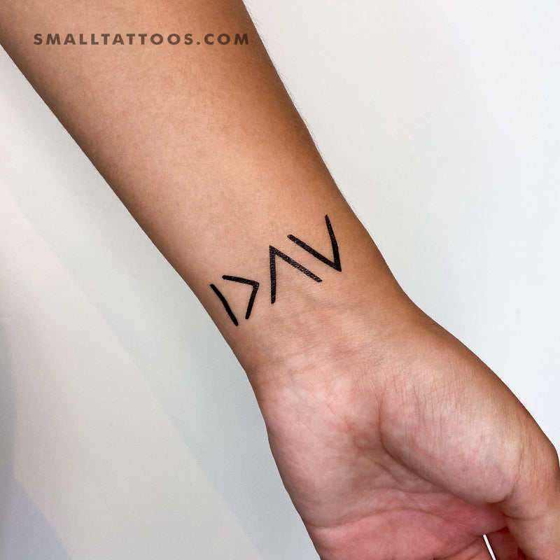 I Am Greater Than My Highs and Lows Symbol Temporary Tattoo (Set of 3)