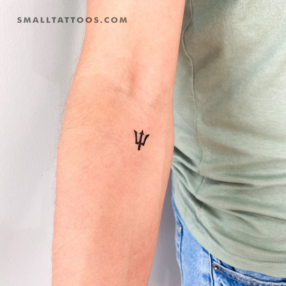 Tatuaje temporal de tridente pequeño (juego de 3)