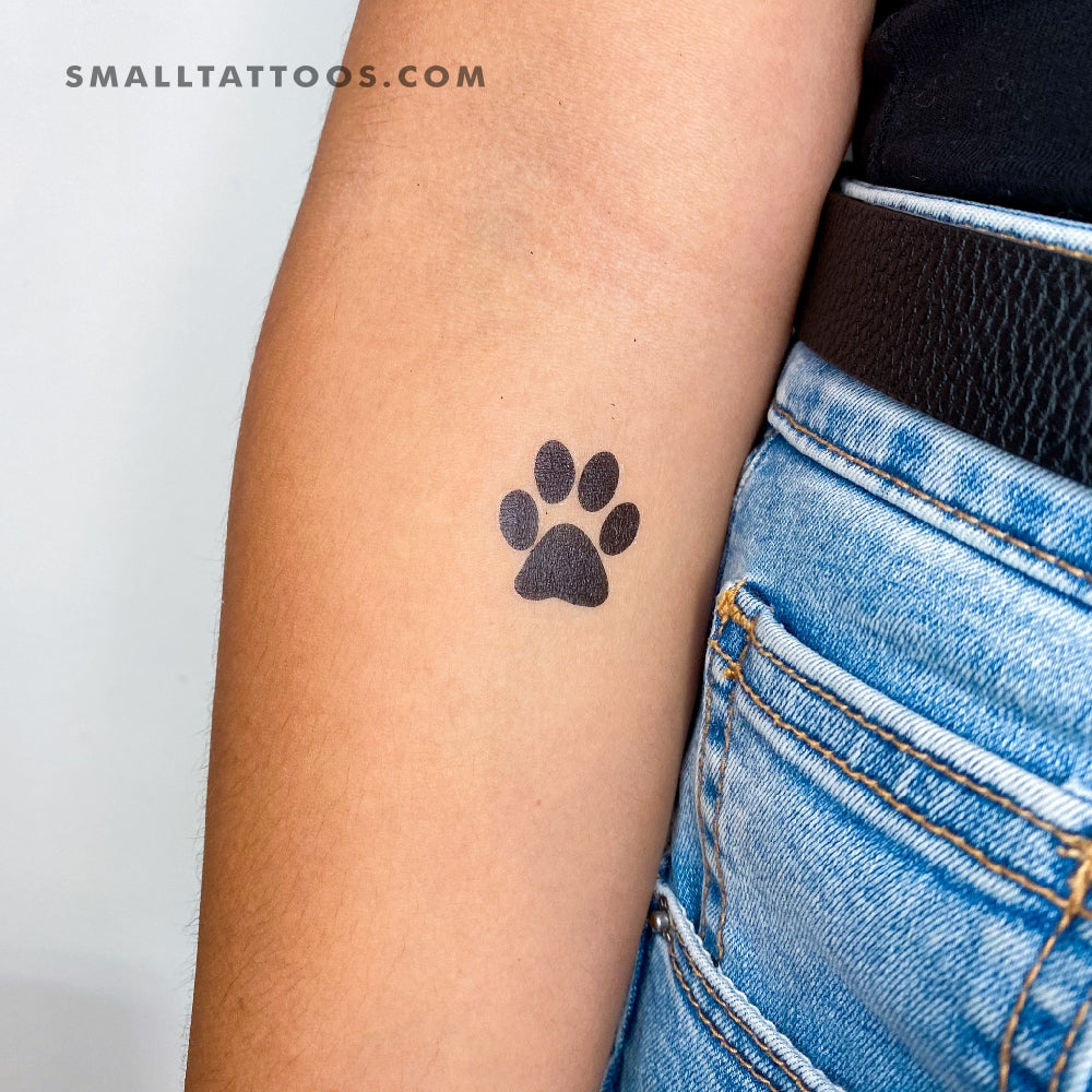 Tatuaje temporal de huella de pata de perro - Juego de 3