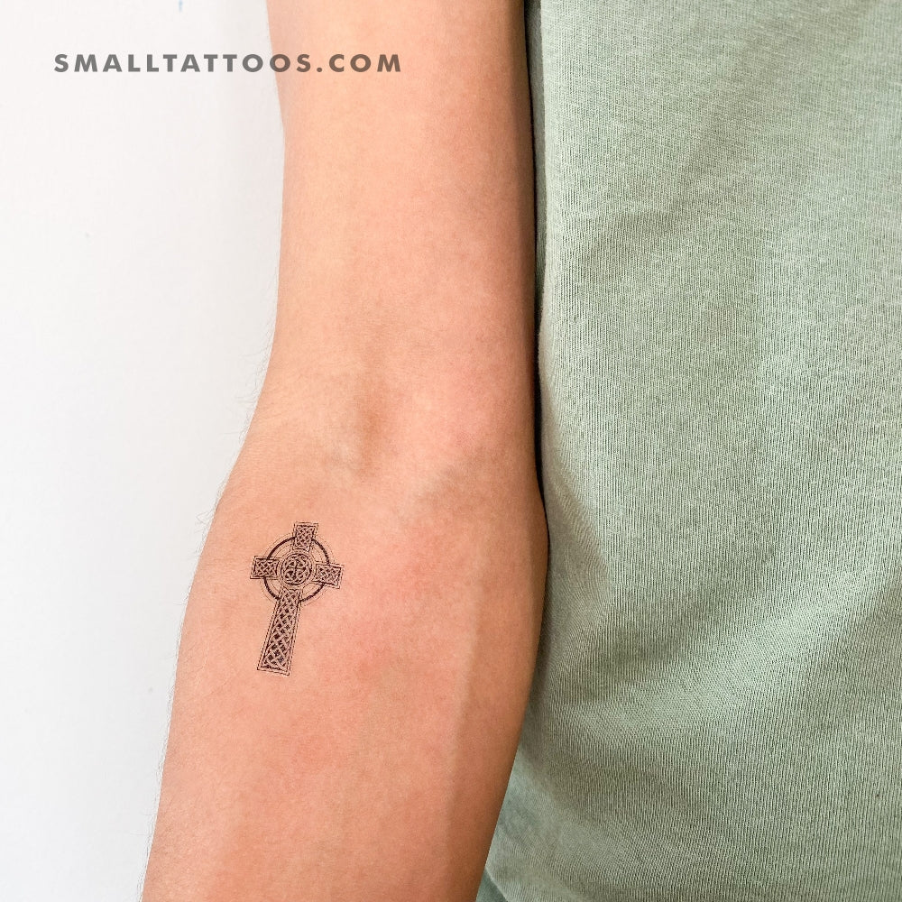 Ornamental Celtic Cross Temporary Tattoo - Set of 3 – Small Tattoos