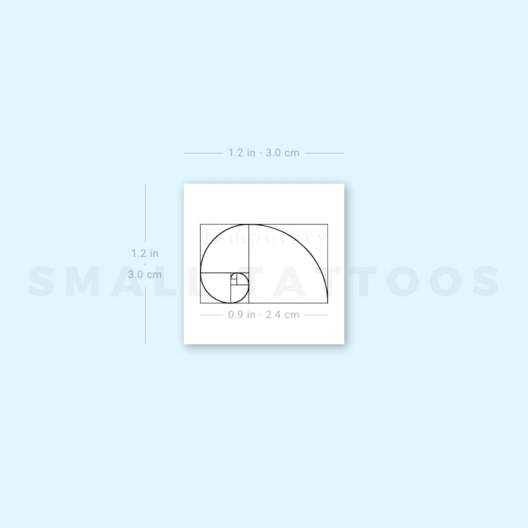 Small Golden Spiral Temporary Tattoo (Set of 3)