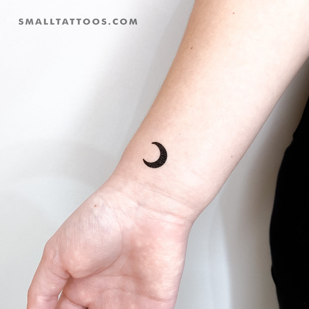 Black Crescent Moon Temporary Tattoo (Set of 3)