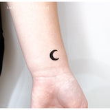 Black Crescent Moon Temporary Tattoo (Set of 3)