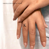 K Uppercase Serif Letter Temporary Tattoo (Set of 3)