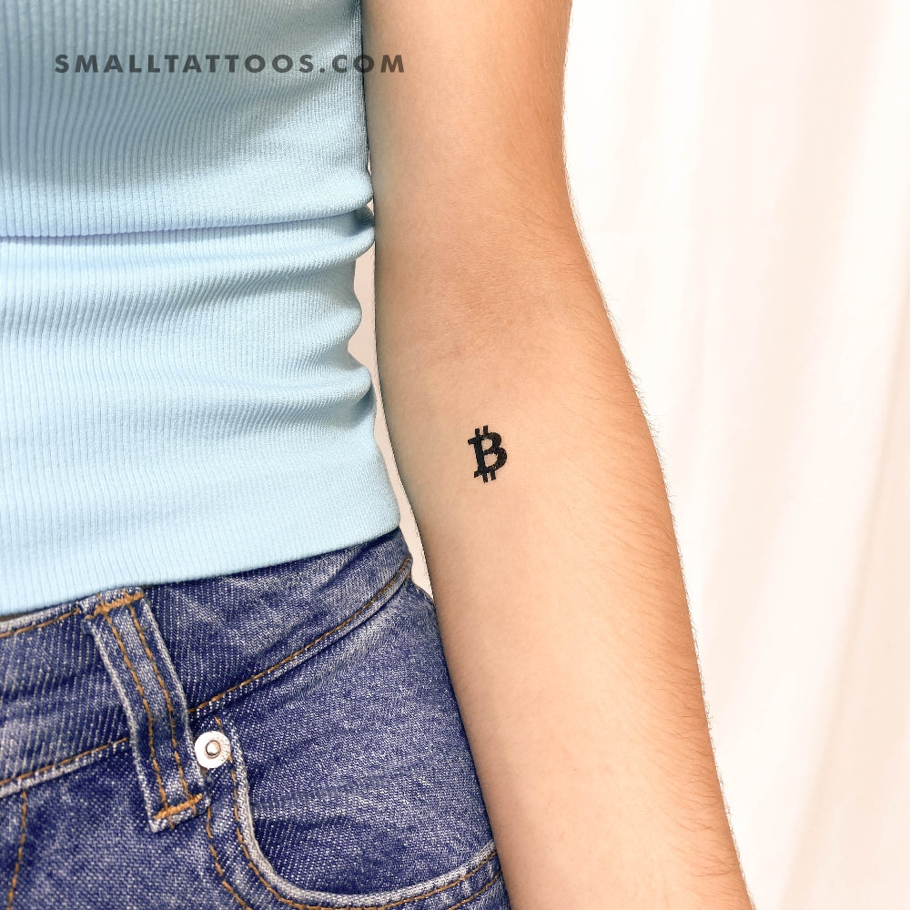 Tatuaje temporal del símbolo de Bitcoin (juego de 3)