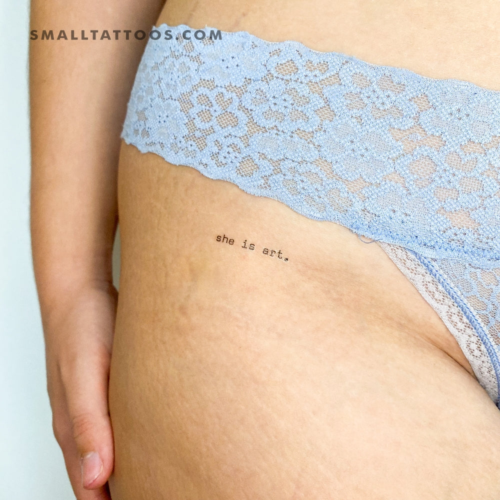 Tatuaje temporal "Ella es arte" (juego de 3)