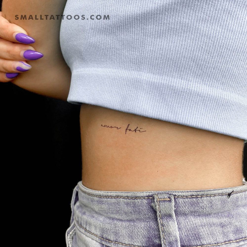 Handwritten Font Amor Fati Temporary Tattoo (Set of 3)
