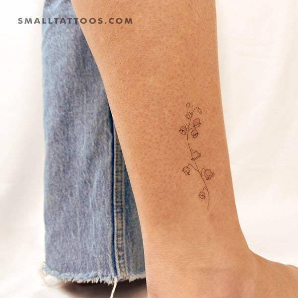 Fine Line Lily Of The Valley Temporary Tattoo (Set of 3)