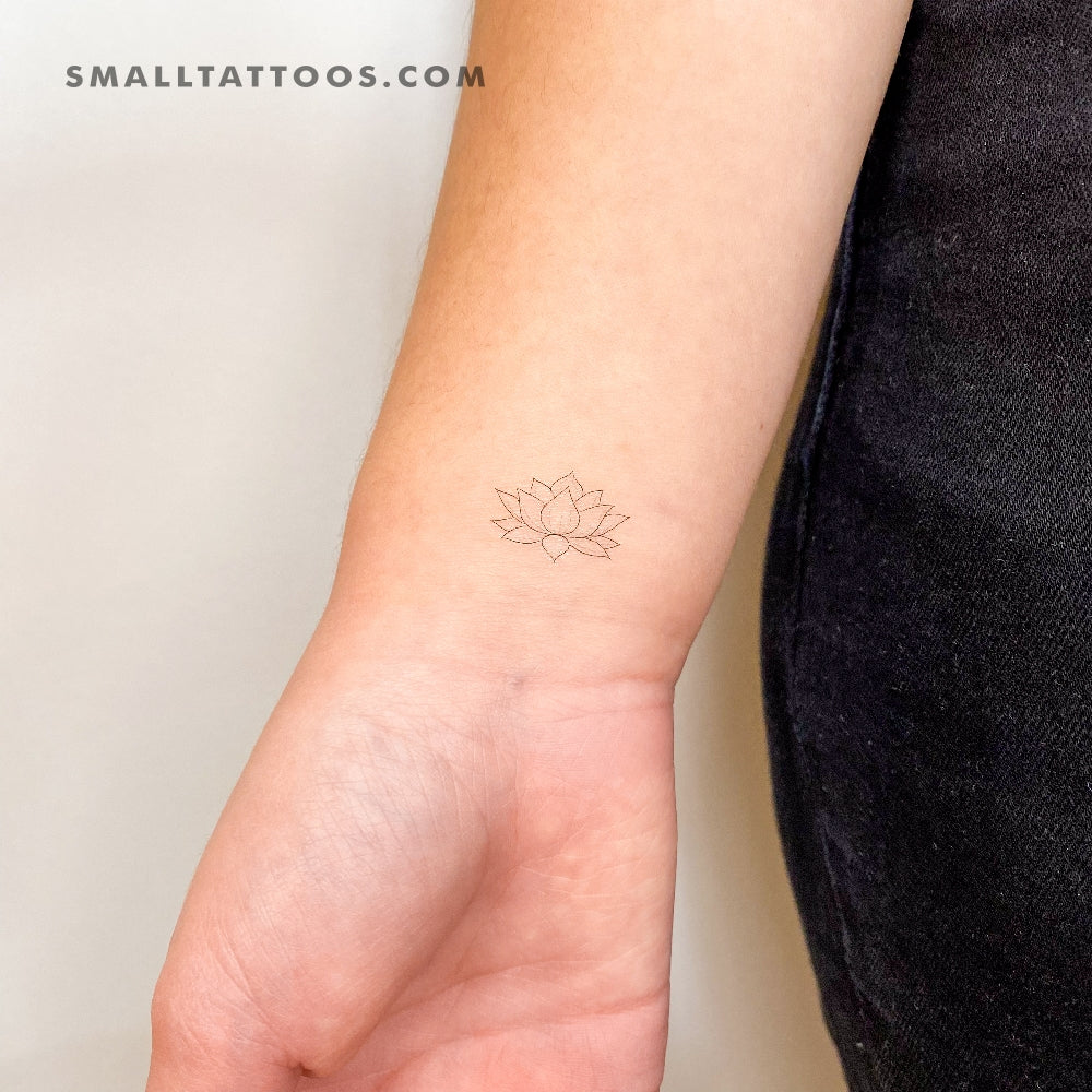 Sacred Lotus Flower Temporary Tattoo (Set of 3)