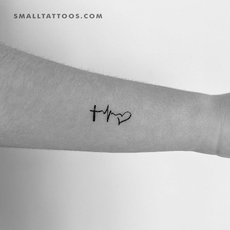Faith hope love symbol temporary tattoo located on the