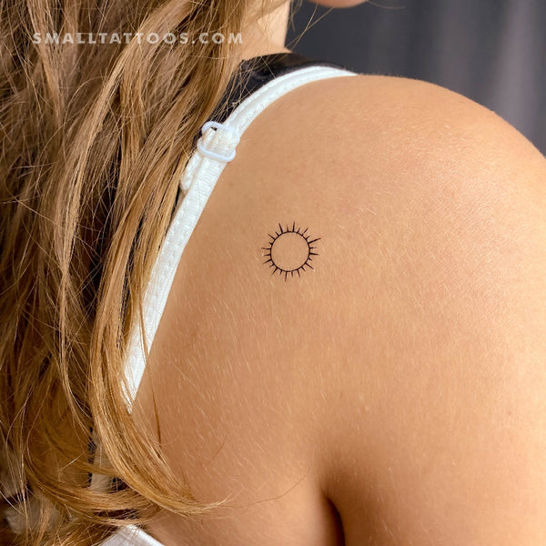 Small Shining Sun Temporary Tattoo (Set of 3)
