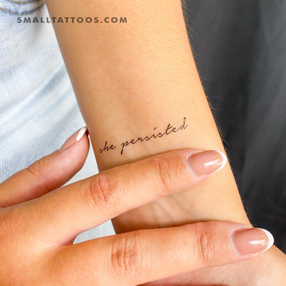 Tatuaje temporal "Ella persistió" (juego de 3)