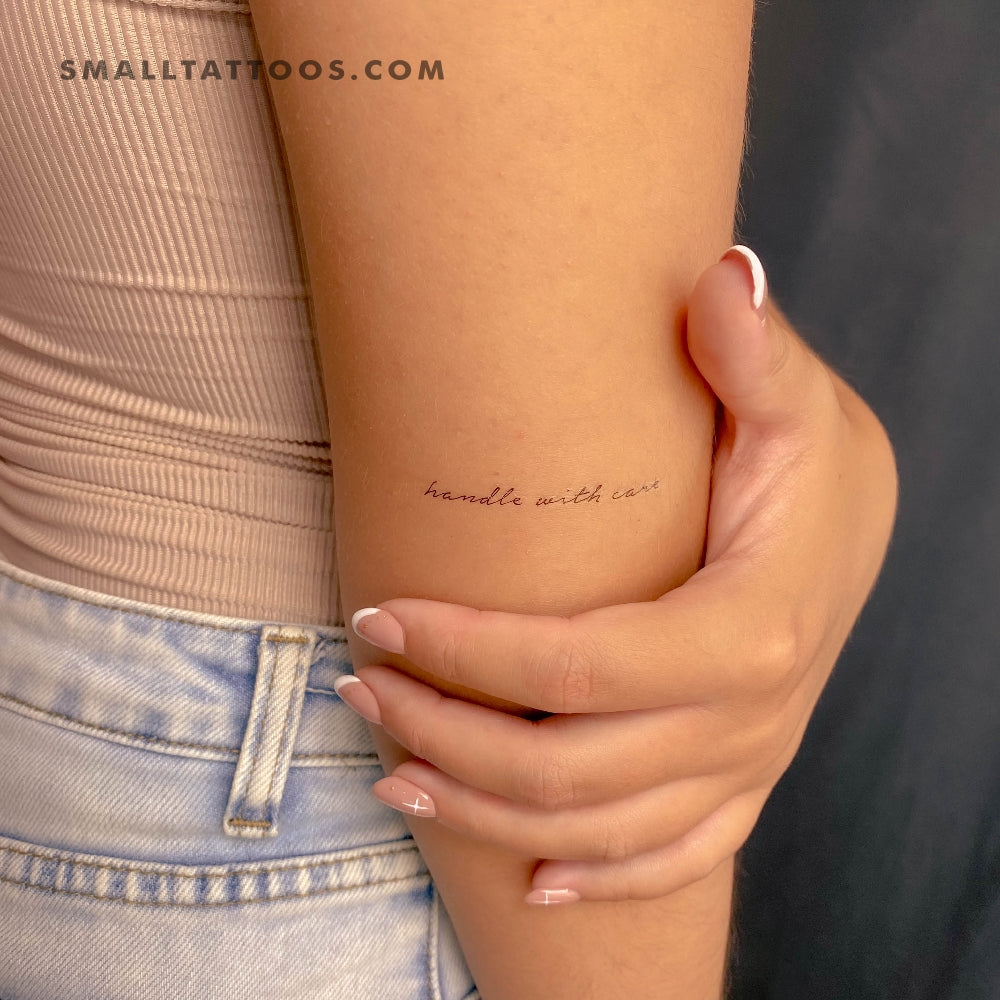 Tatuaje temporal "Manipular con cuidado" (juego de 3)