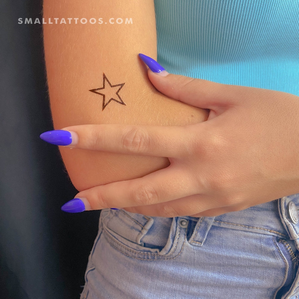 Star Outline Temporary Tattoo (Set of 3) – Small Tattoos