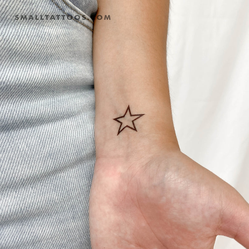 Star Outline Temporary Tattoo (Set of 3)